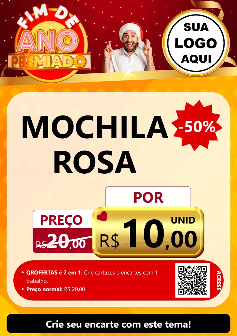 Modelo de Cartaz para Cartaz A4 Vertical com o tema Fim de Ano Premiado para Papelaria