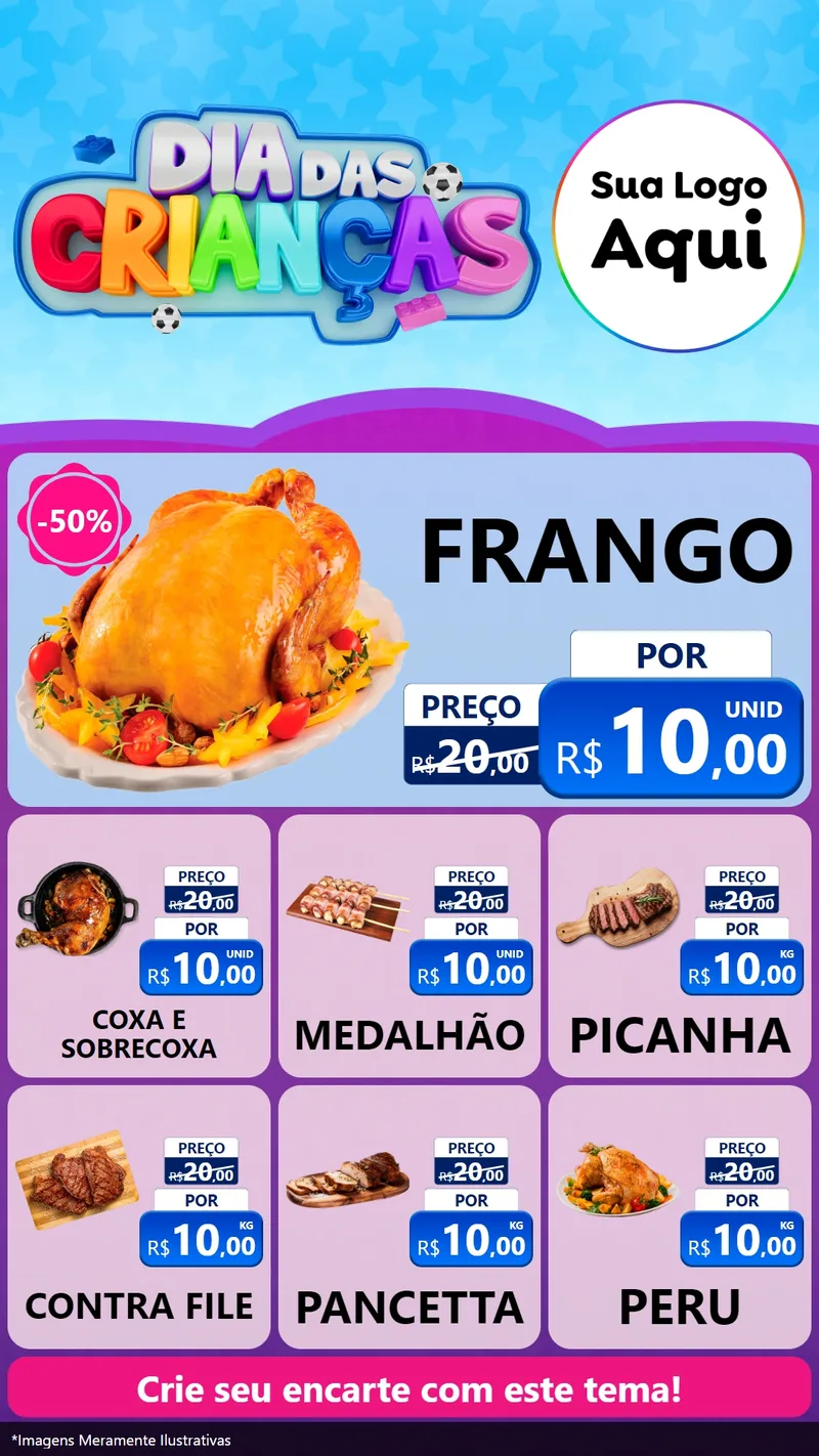 Modelo de Rede Social para Stories com o tema Dia Das Crianças para Assados