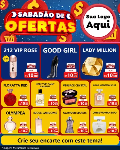 Modelo de Rede Social para Feed Instagram com o tema Sabadão de Ofertas para Perfumes