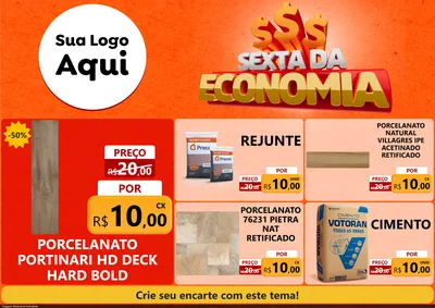 Modelo de Encarte para Encarte A4 Horizontal com o tema Sexta da Economia para Pisos e revestimentos