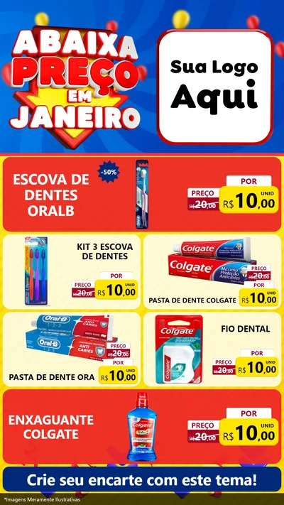 Modelo de TV para TV Vertical com o tema Abaixa Preço em Janeiro para Higiene Pessoal