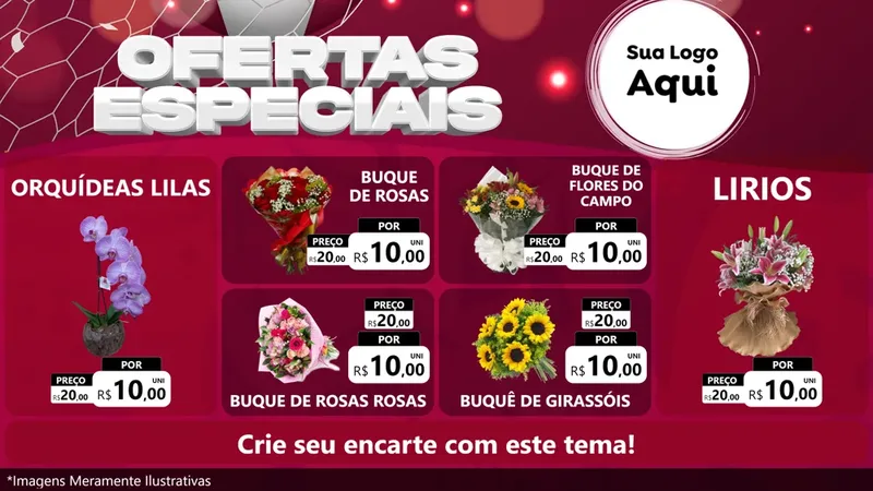 Modelo de TV para TV Horizontal com o tema Ofertas Especiais - Futebol para Floricultura e jardim