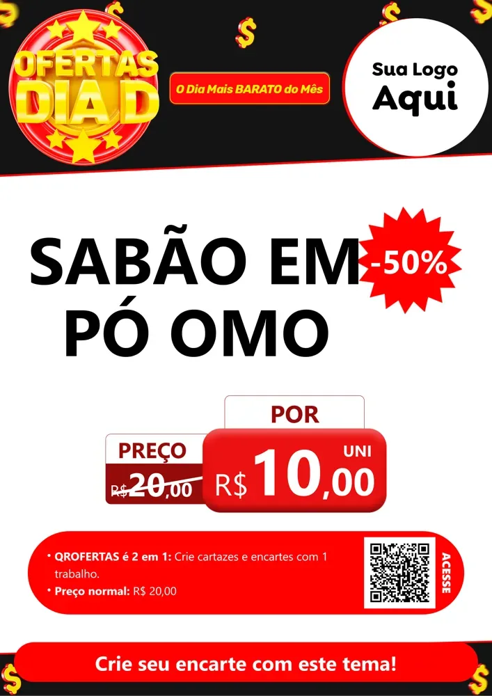 Modelo de Cartaz para Cartaz A4 Vertical com o tema Dia D para Produtos de Limpeza