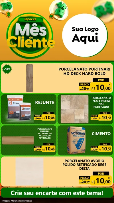 Modelo de TV para TV Vertical com o tema Especial Mês do Cliente para Pisos e revestimentos