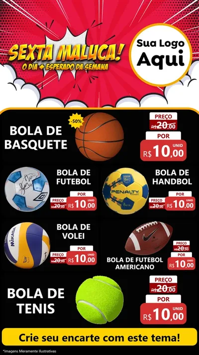 Modelo de TV para TV Vertical com o tema Sexta Maluca! para Artigos Esportivos