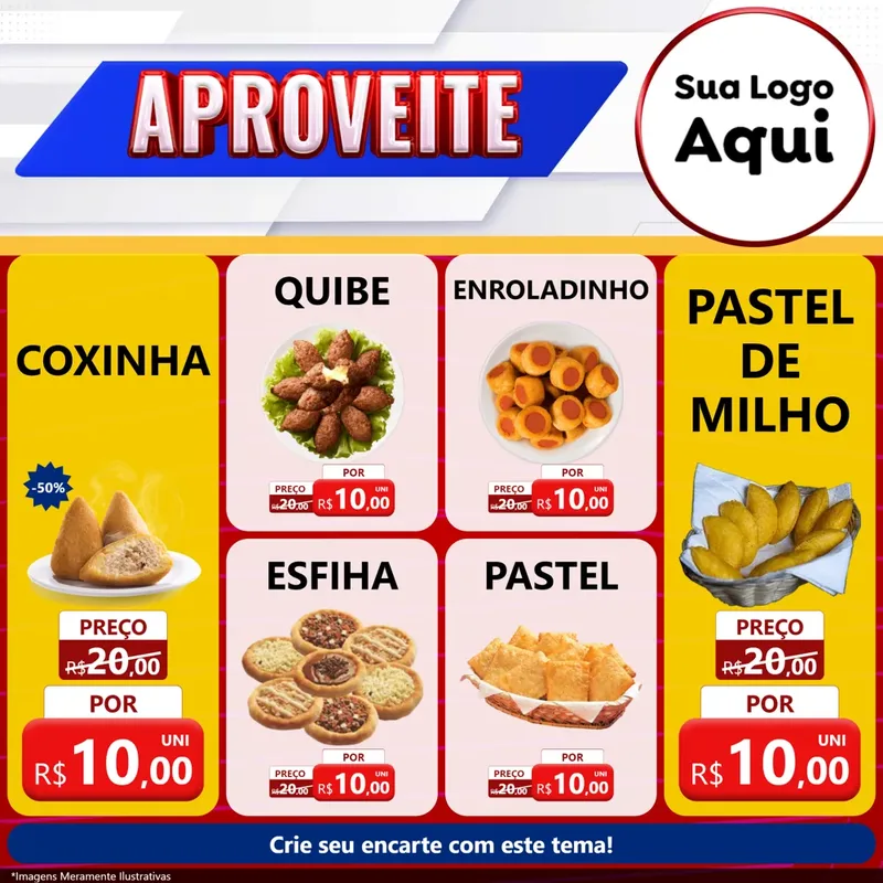 Modelo de Rede Social para Feed Facebook com o tema Aproveite para Salgadaria