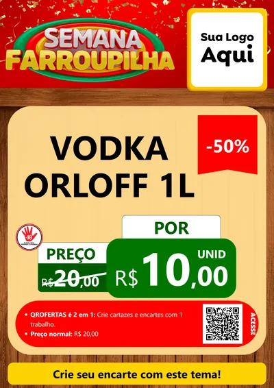 Modelo de Cartaz para Cartaz A4 Vertical com o tema Semana Farroupilha para Distribuidora de bebidas