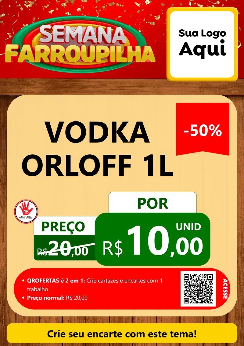 Modelo de Cartaz para Cartaz A4 Vertical com o tema Semana Farroupilha para Distribuidora de bebidas