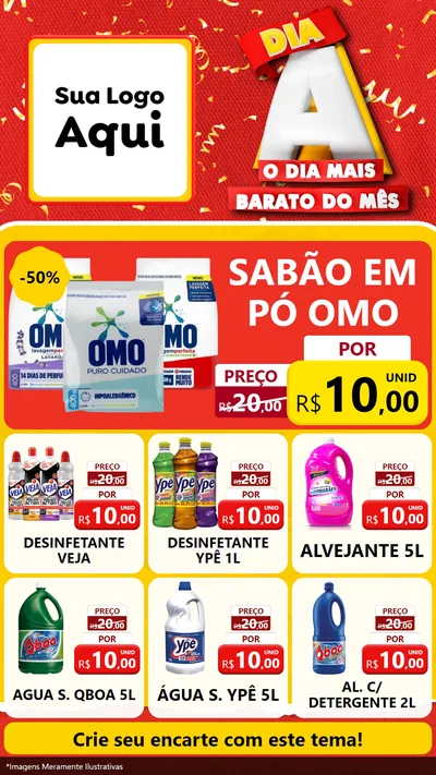 Modelo de Rede Social para Stories com o tema Dia A o Dia Mais Barato do Mês para Produtos de Limpeza