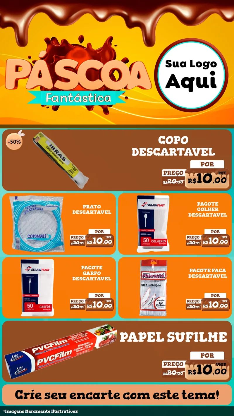 Modelo de TV para TV Vertical com o tema Páscoa Fantástica para Embalagens