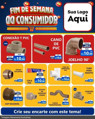Modelo de Rede Social para Feed Instagram com o tema Fim de Semana do Consumidor para Tubos e conexões