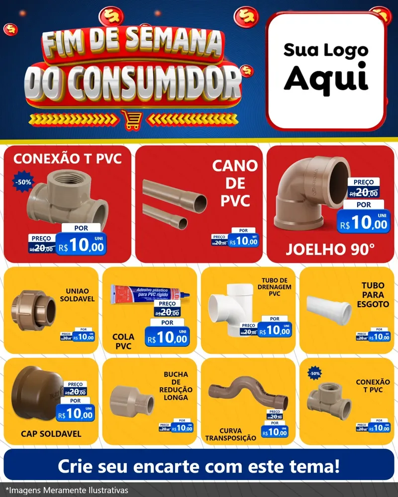 Modelo de Rede Social para Feed Instagram com o tema Fim de Semana do Consumidor para Tubos e conexões