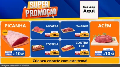 Modelo de TV para TV Horizontal com o tema Super Promoção para Açougue