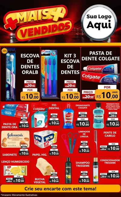 Modelo de Encarte para Encarte Grande com o tema Mais Vendidos para Higiene Pessoal