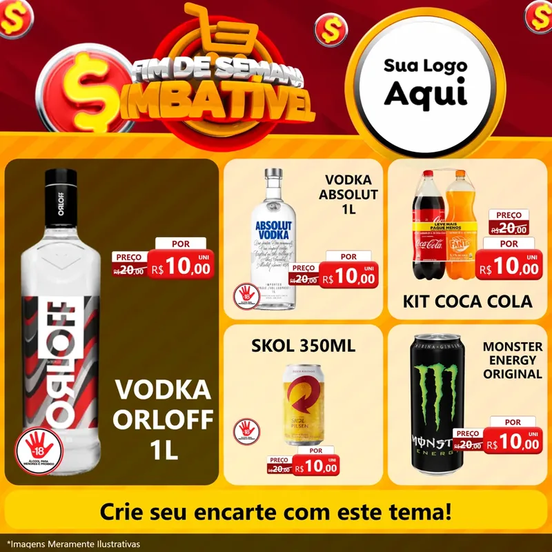 Modelo de Rede Social para Feed Facebook com o tema Fim de Semana Imbatível para Distribuidora de bebidas