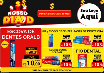 Modelo de Encarte para Encarte A4 Horizontal com o tema Nosso Dia D para Higiene Pessoal