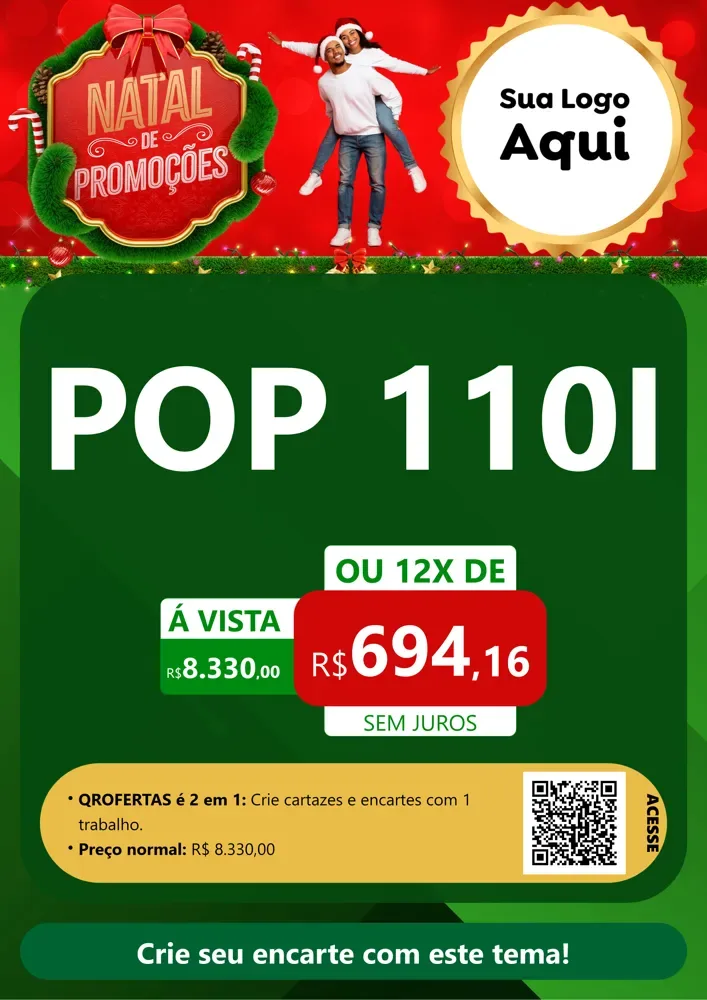 Modelo de Cartaz para Cartaz A4 Vertical com o tema Natal de Promoções para Concessionaria de Motos