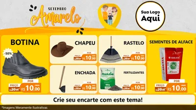Modelo de TV para TV Horizontal com o tema Setembro Amarelo para Agropecuária