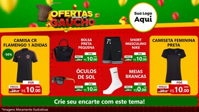 Modelo de TV para TV Horizontal com o tema Ofertas Semana Do Gaúcho para Roupas e acessórios
