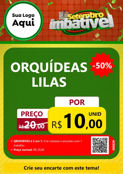 Modelo de Cartaz para Cartaz A4 Vertical com o tema Setembro Imbatível para Floricultura e jardim