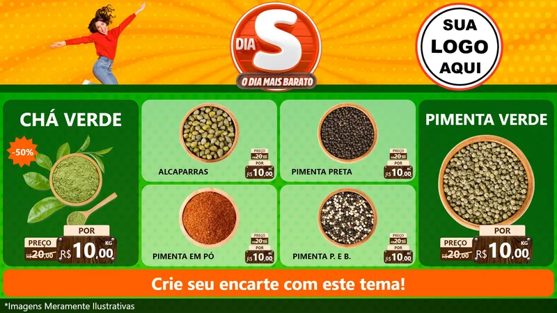Modelo de TV para TV Horizontal com o tema Dia S - O Dia Mais Barato para Produtos Naturais