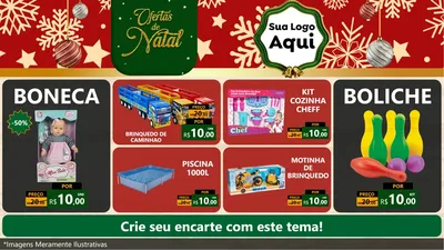 Modelo de TV para TV Horizontal com o tema Natal de Ofertas para Brinquedos