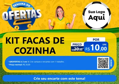 Modelo de Cartaz para Cartaz A4 Horizontal com o tema Semana de Ofertas - Copa para Utilidades Domésticas