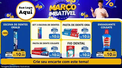 Modelo de TV para TV Horizontal com o tema Março Imbatível para Higiene Pessoal