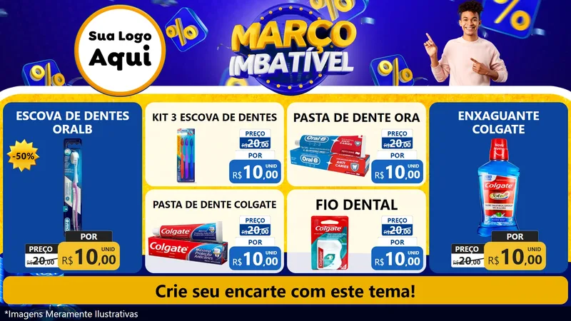 Modelo de TV para TV Horizontal com o tema Março Imbatível para Higiene Pessoal