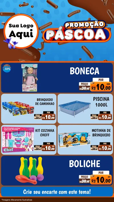 Modelo de TV para TV Vertical com o tema Promoção Páscoa para Brinquedos