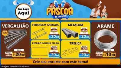 Modelo de TV para TV Horizontal com o tema Páscoa de Ofertas para Ferragens