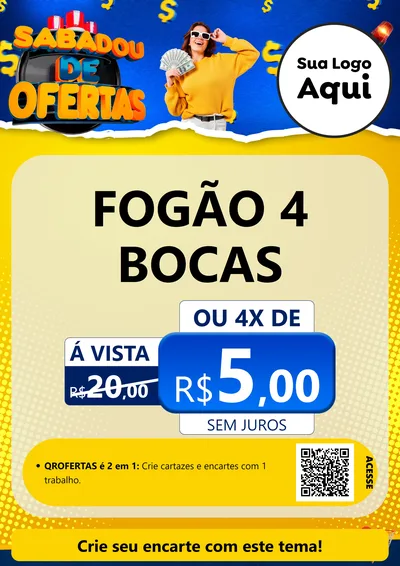Modelo de Cartaz para Cartaz A4 Vertical com o tema Sabadou de Ofertas para Móveis e Eletro
