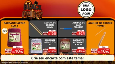 Modelo de TV para TV Horizontal com o tema Black Friday para Armarinho e Aviamentos