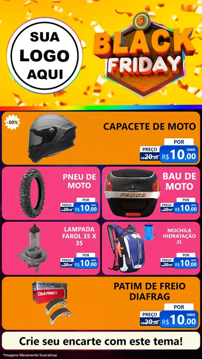 Modelo de TV para TV Vertical com o tema Black Friday para Moto peças