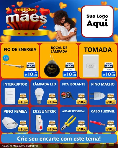 Modelo de Rede Social para Feed Instagram com o tema Mês das Mães para Materiais Elétricos