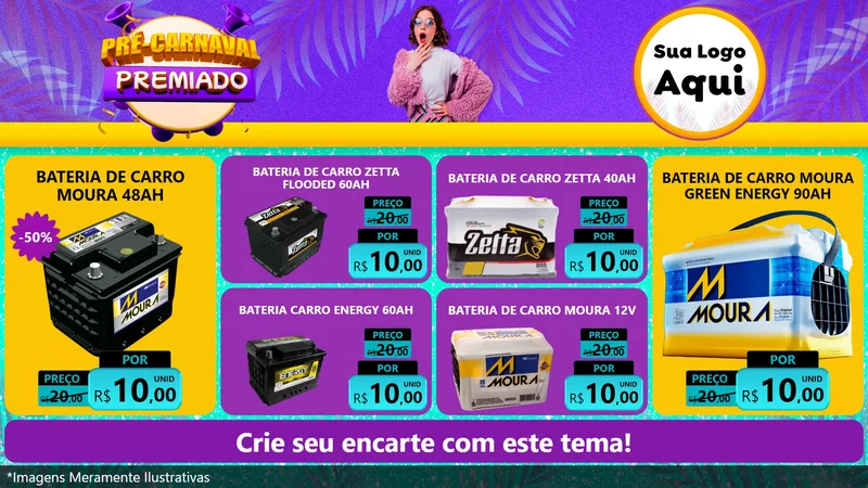 Modelo de TV para TV Horizontal com o tema Pré-Carnaval Premiado para Baterias Elétricas