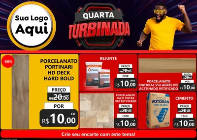 Modelo de Encarte para Encarte A4 Horizontal com o tema Quarta Turbinada para Pisos e revestimentos