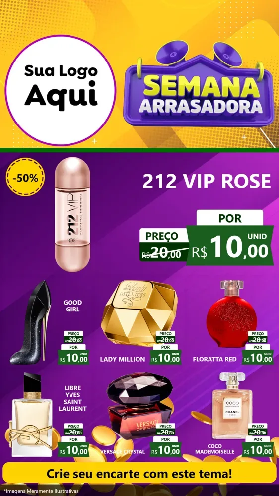 Modelo de Rede Social para Stories com o tema Semana Arrasadora para Perfumes