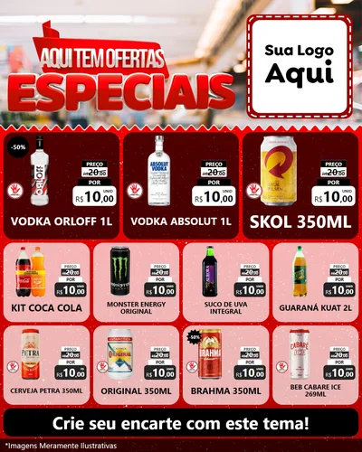 Modelo de Rede Social para Feed Instagram com o tema Aqui Tem Ofertas Especiais para Distribuidora de bebidas