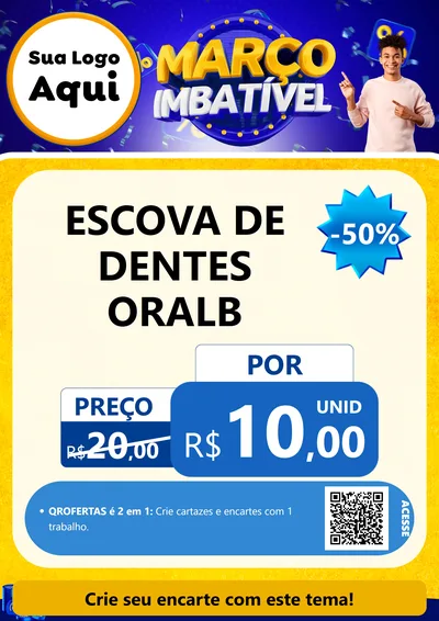 Modelo de Cartaz para Cartaz A4 Vertical com o tema Março Imbatível para Higiene Pessoal