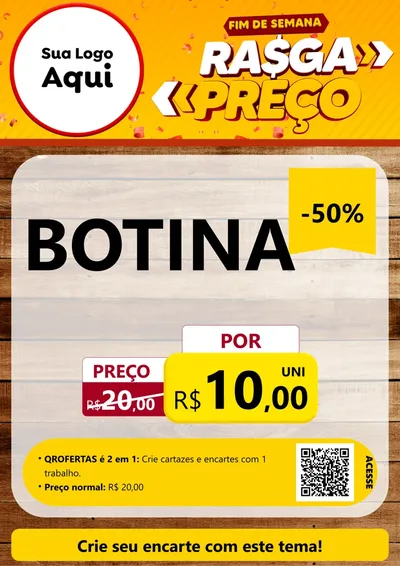 Modelo de Cartaz para Cartaz A4 Vertical com o tema Fim de Semana Rasga Preços para Agropecuária