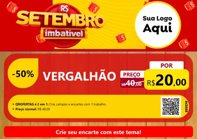 Modelo de Cartaz para Cartaz A4 Horizontal com o tema Setembro Imbatível para Ferragens