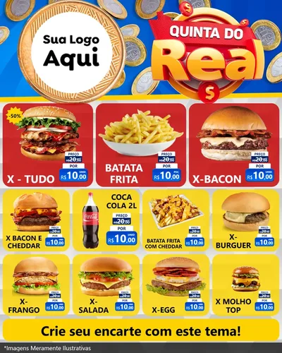 Modelo de Rede Social para Feed Instagram com o tema Quinta do Real para Hamburgueria