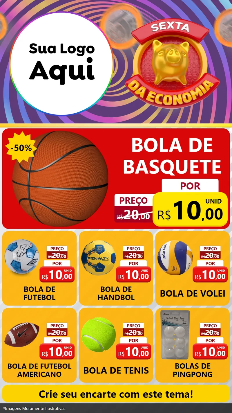 Modelo de Rede Social para Stories com o tema Sexta da Economia para Artigos Esportivos