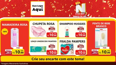 Modelo de TV para TV Horizontal com o tema Dia N o Dia Mais Barato do Mês para Bebês