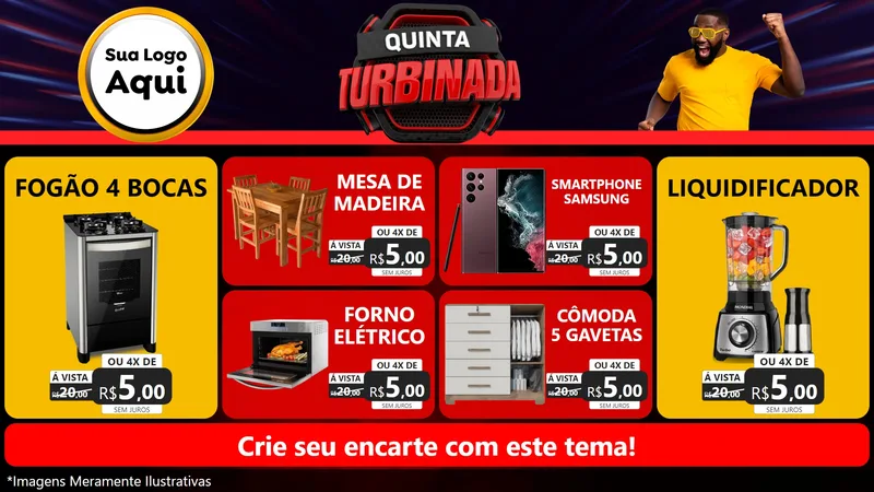 Modelo de TV para TV Horizontal com o tema Quinta Turbinada para Móveis e Eletro