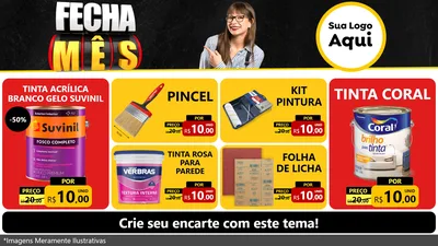 Modelo de TV para TV Horizontal com o tema Fecha Mês para Tintas e Ferramentas