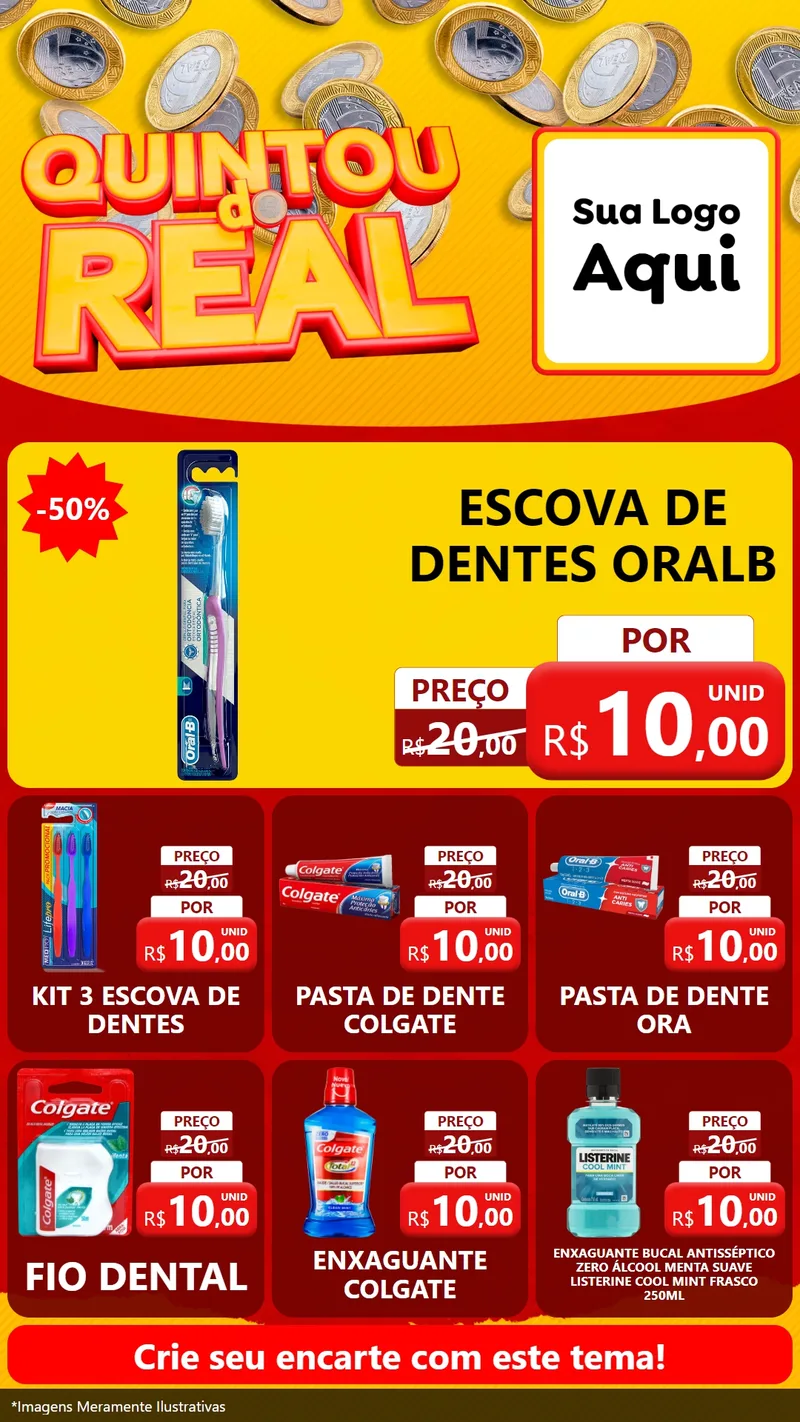 Modelo de Rede Social para Stories com o tema Quintou do Real para Higiene Pessoal