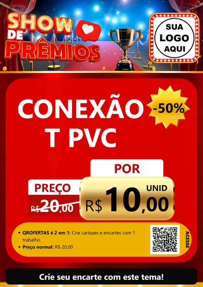Modelo de Cartaz para Cartaz A4 Vertical com o tema Show de Prêmios para Tubos e conexões