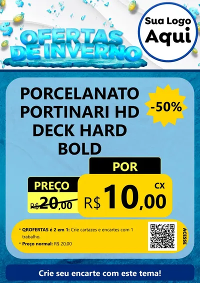 Modelo de Cartaz para Cartaz A4 Vertical com o tema Ofertas de Inverno para Pisos e revestimentos